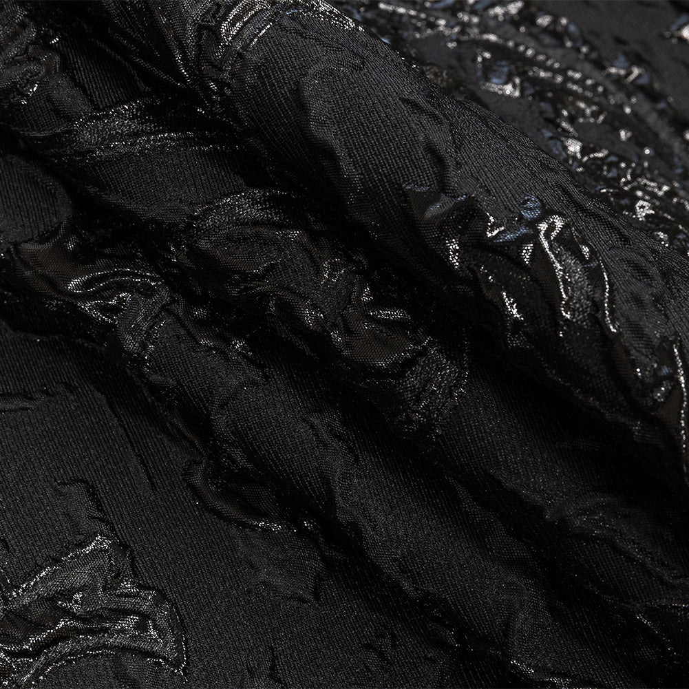 Metallic Black Scrolls Luxury Brocade