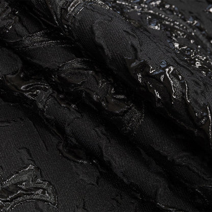 Metallic Black Scrolls Luxury Brocade