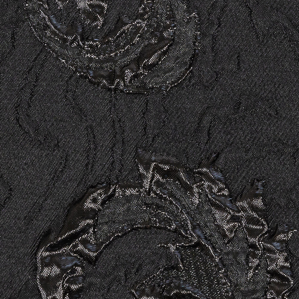 Metallic Black Scrolls Luxury Brocade