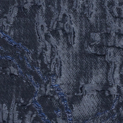 Metallic Royal and Navy Blue Floral Silhouettes Luxury Brocade