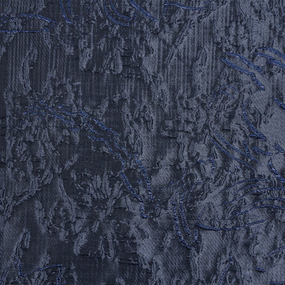 Metallic Royal and Navy Blue Floral Silhouettes Luxury Brocade