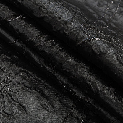 Metallic Black Floral Silhouettes Luxury Brocade
