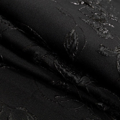 Metallic Black Floral Luxury Brocade
