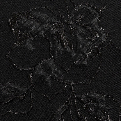Metallic Black Floral Luxury Brocade