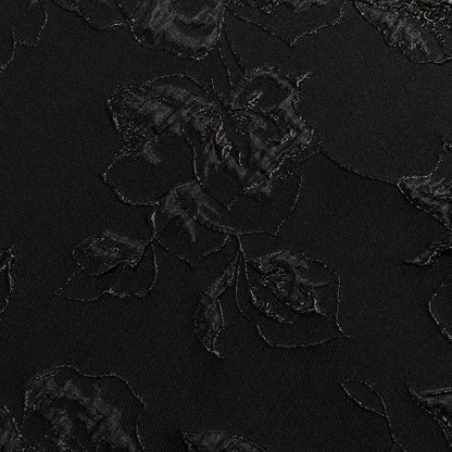 Metallic Black Floral Luxury Brocade