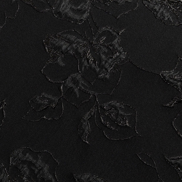 Metallic Black Floral Luxury Brocade