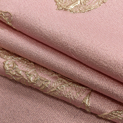 Metallic Gold and Pink Floral Luxury Brocade