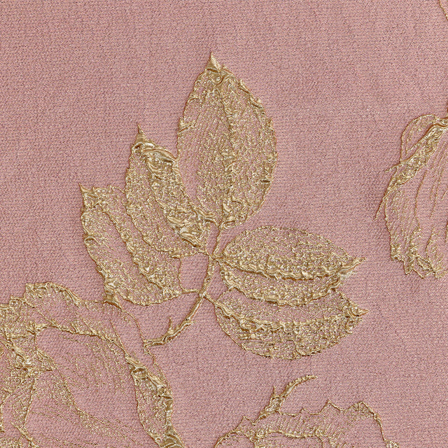 Metallic Gold and Pink Floral Luxury Brocade