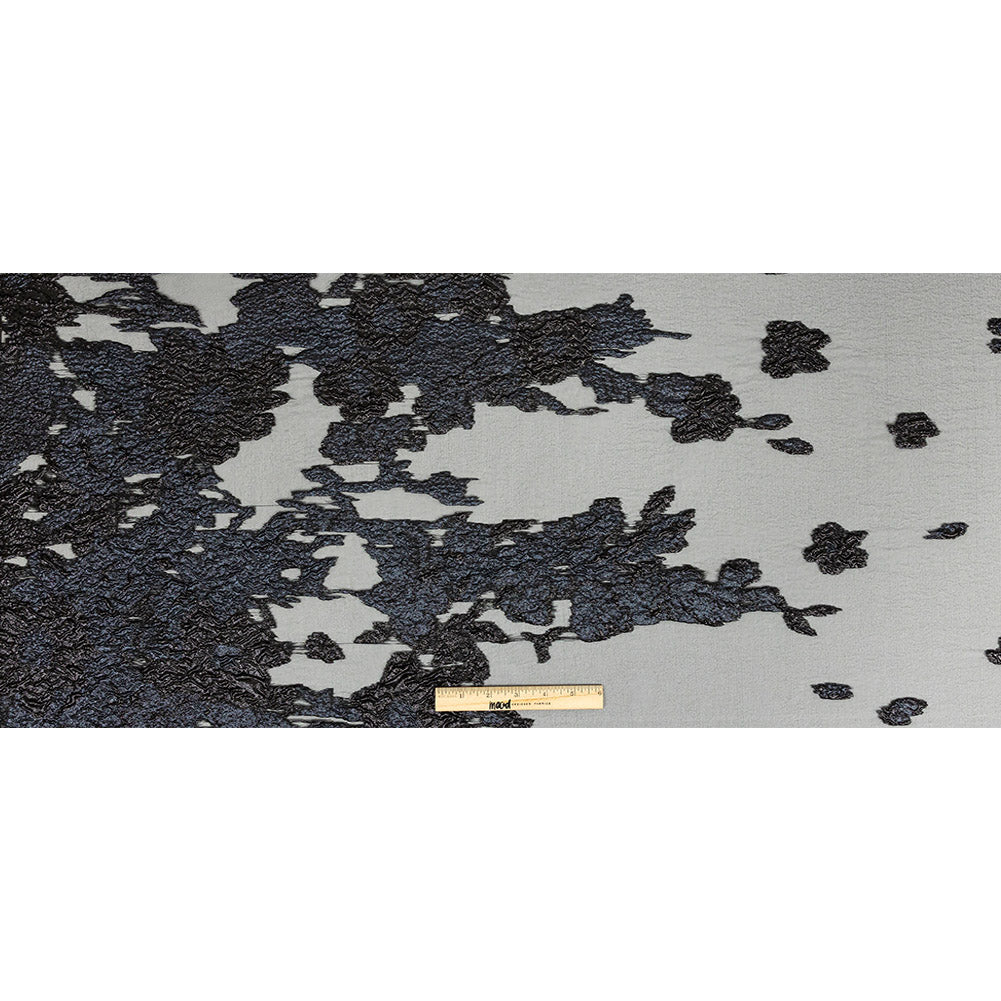 Metallic Black Abstract Luxury Burnout Brocade - Full