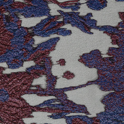 Metallic Royal, Burgundy and Black Abstract Luxury Burnout Brocade