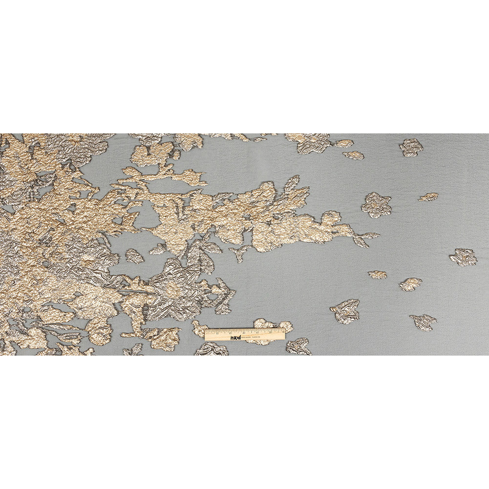 Metallic Gold and Black Abstract Luxury Burnout Brocade