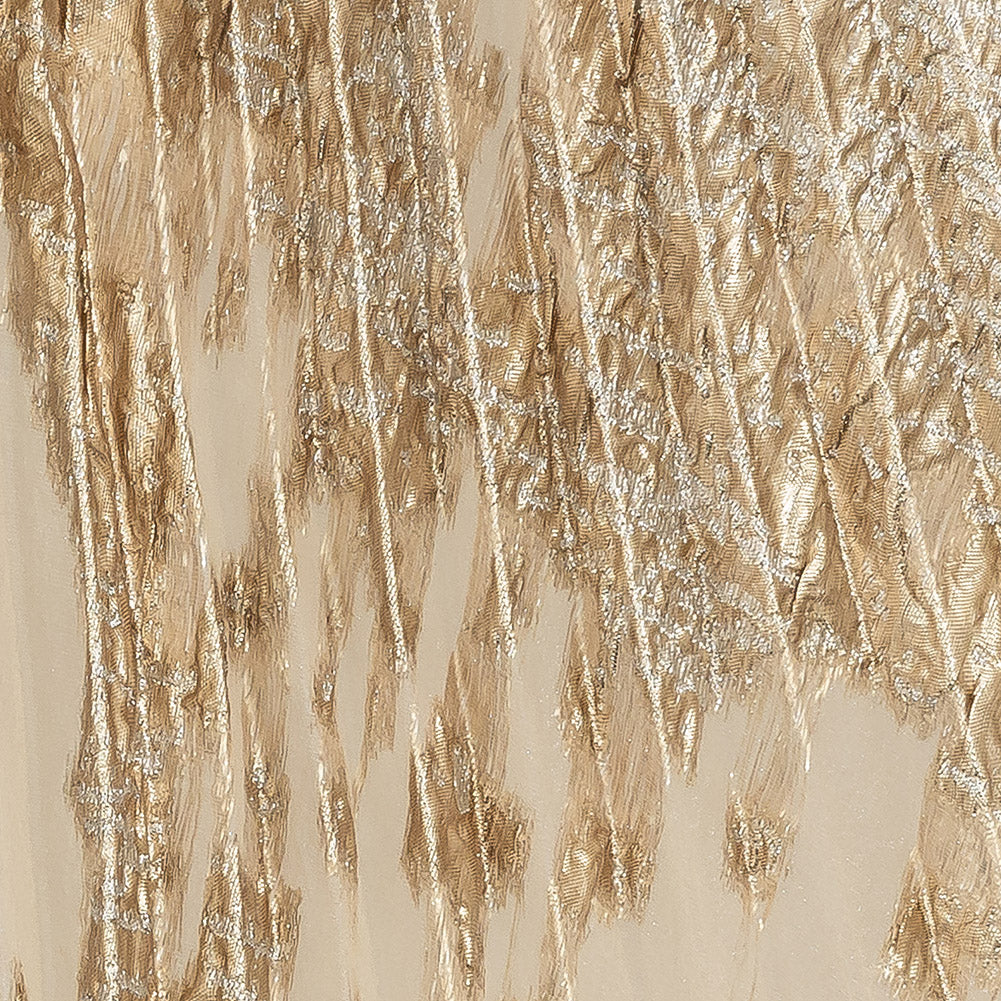 Mood Exclusive Metallic Gold and Silver Pleated Skirt - Detail