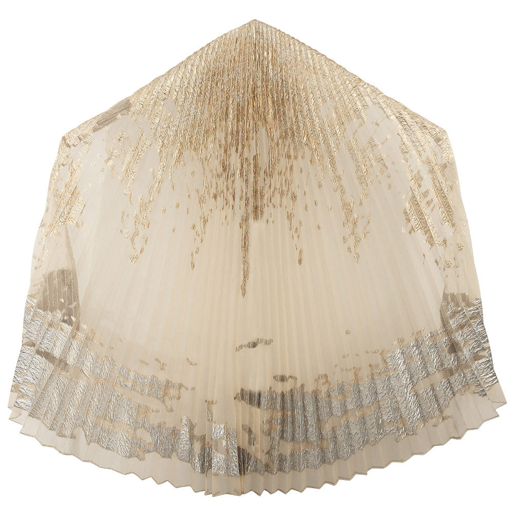 Mood Exclusive Metallic Gold and Silver Pleated Skirt - Full