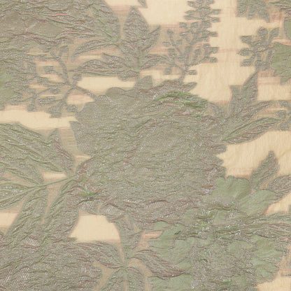 Metallic Mint, Orchid and Beige Floral Luxury Burnout Brocade