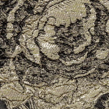 Metallic Gold and Black Floral Luxury Burnout Brocade Detail