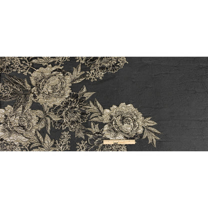Metallic Gold and Black Floral Luxury Burnout Brocade Full