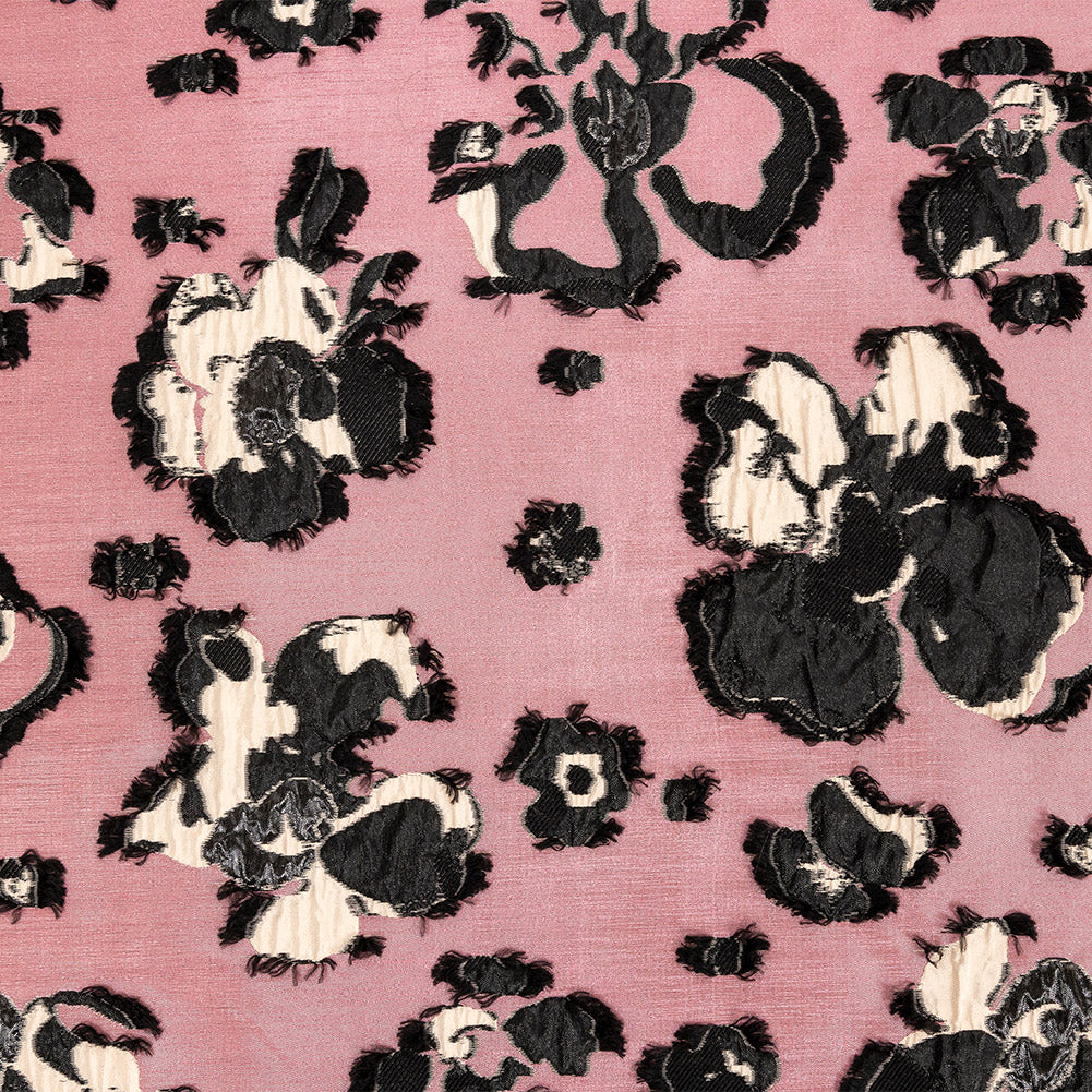 Pink and Beige Floral Luxury Brocade