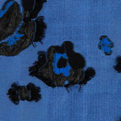Cobalt and Black Floral Luxury Brocade