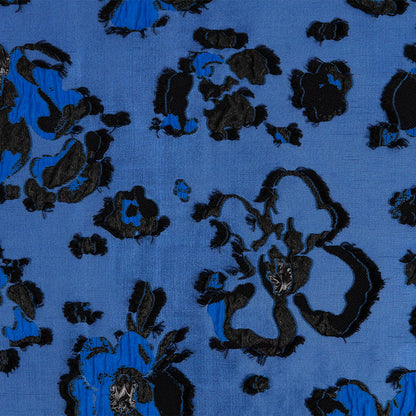 Cobalt and Black Floral Luxury Brocade