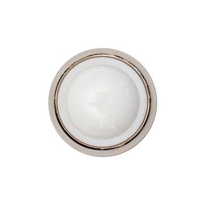 Italian White and Silver Round 2-Piece Shank Back Button - 36L/23mm