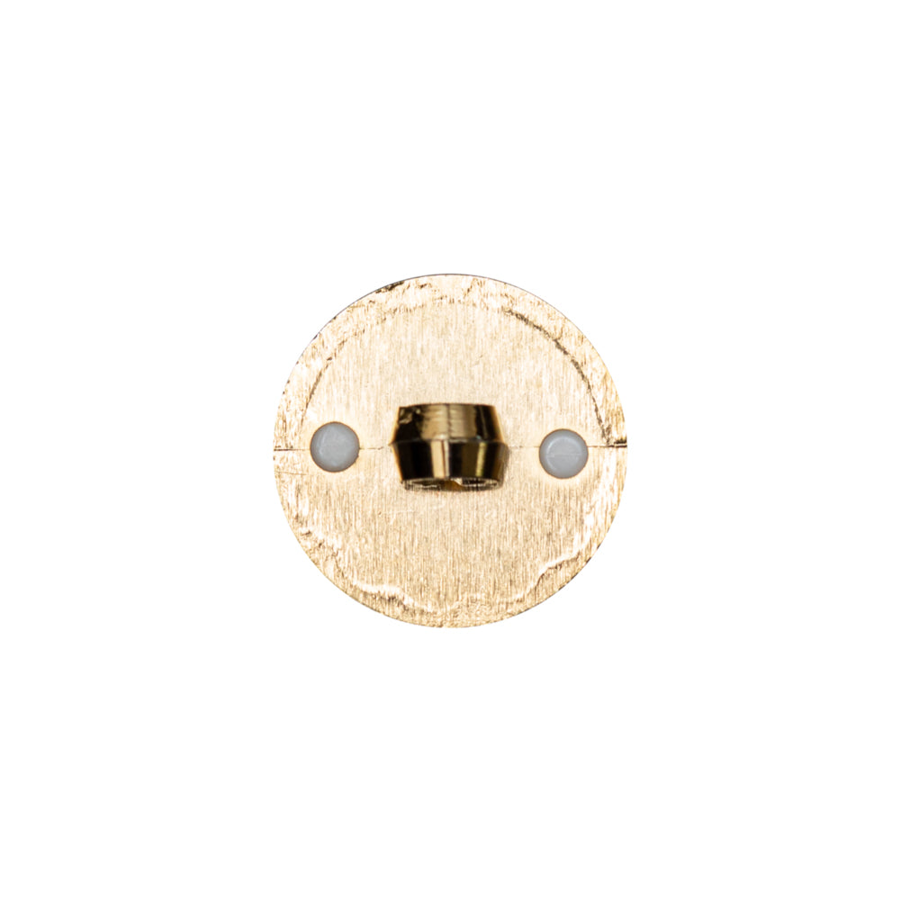 Italian White and Gold 2-Piece Plastic Button - 24L/15mm Detail