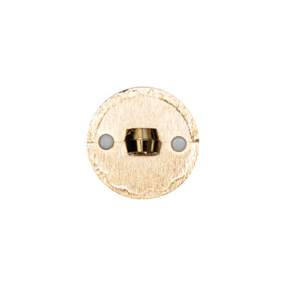 Italian White and Gold 2-Piece Plastic Button - 24L/15mm Detail