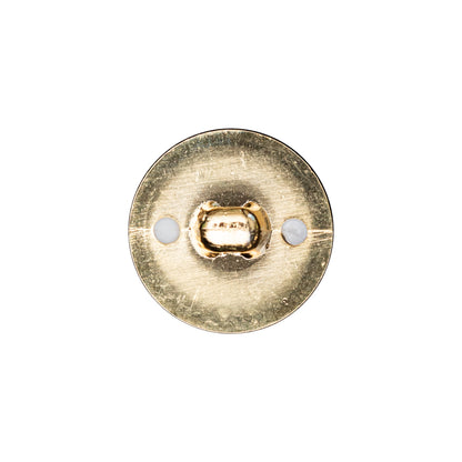 Italian White and Gold 2-Piece Plastic Button - 30L/19mm Detail