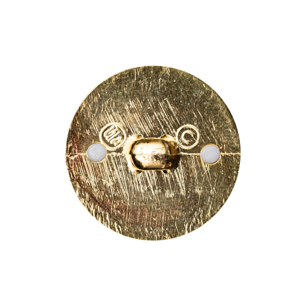 Italian White and Gold 2-Piece Plastic Button - 38L/24mm Detail