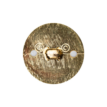 Italian White and Gold 2-Piece Plastic Button - 38L/24mm Detail