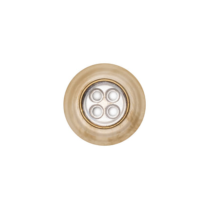 Italian Kelp and Silver Nailshead and Translucent Plastic 4-Hole Button - 24L/15mm Detail