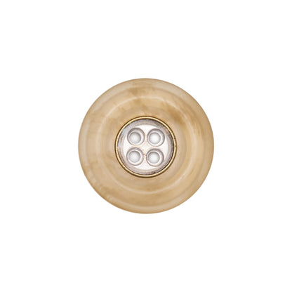 Italian Kelp and Silver Nailshead and Translucent Plastic 4-Hole Button - 32L/20mm Detail