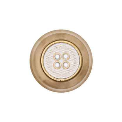 Italian Kelp and Silver Nailshead and Translucent Plastic 4-Hole Button - 36L/23mm