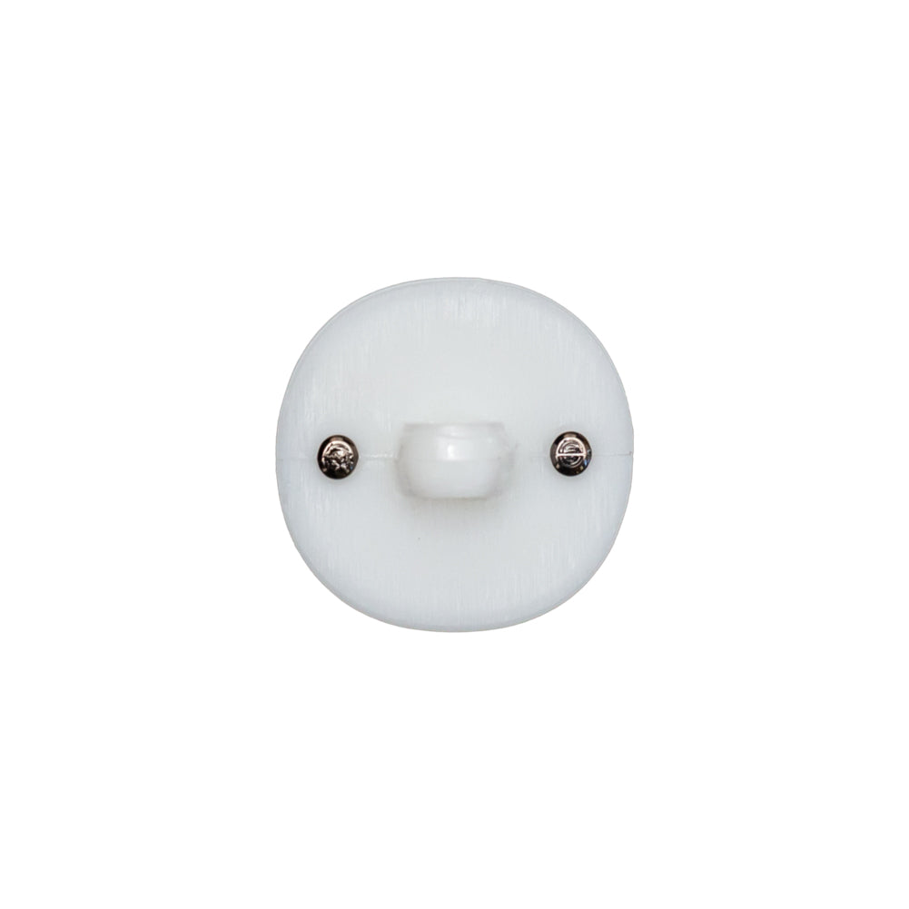 Italian White and Gunmetal 2-Piece Plastic Button - 24L/15mm Detail