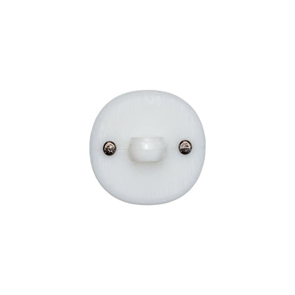 Italian White and Gunmetal 2-Piece Plastic Button - 24L/15mm Detail