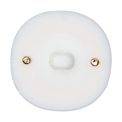 Italian White and Gold 2-Piece Plastic Button - 50L/32mm Detail