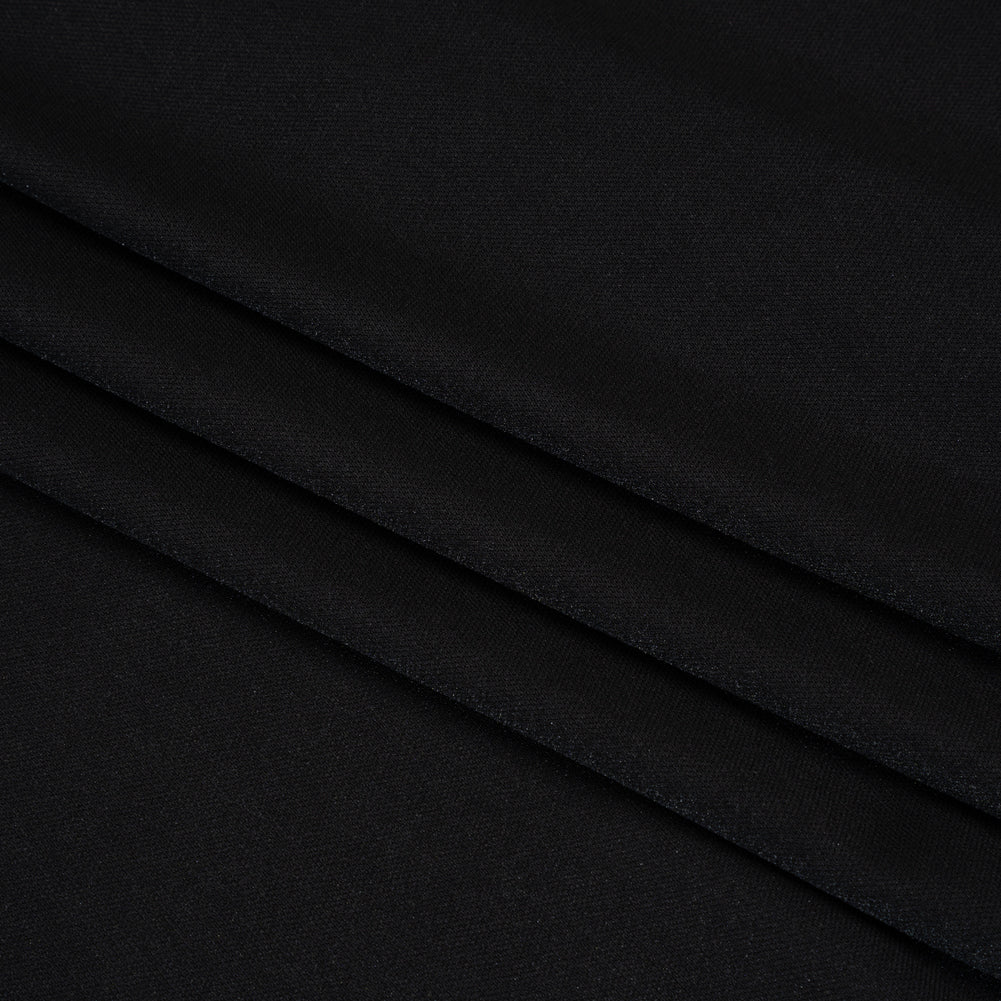 Polyester Pongee Knit Lining - Black - Luca Collection Folded
