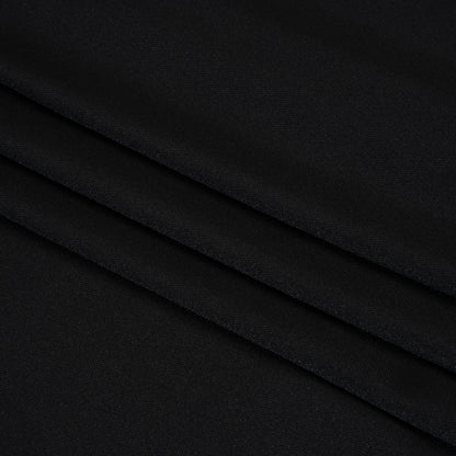 Polyester Pongee Knit Lining - Black - Luca Collection Folded