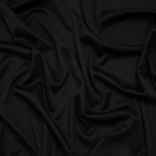 Polyester Pongee Knit Lining - Black - Luca Collection