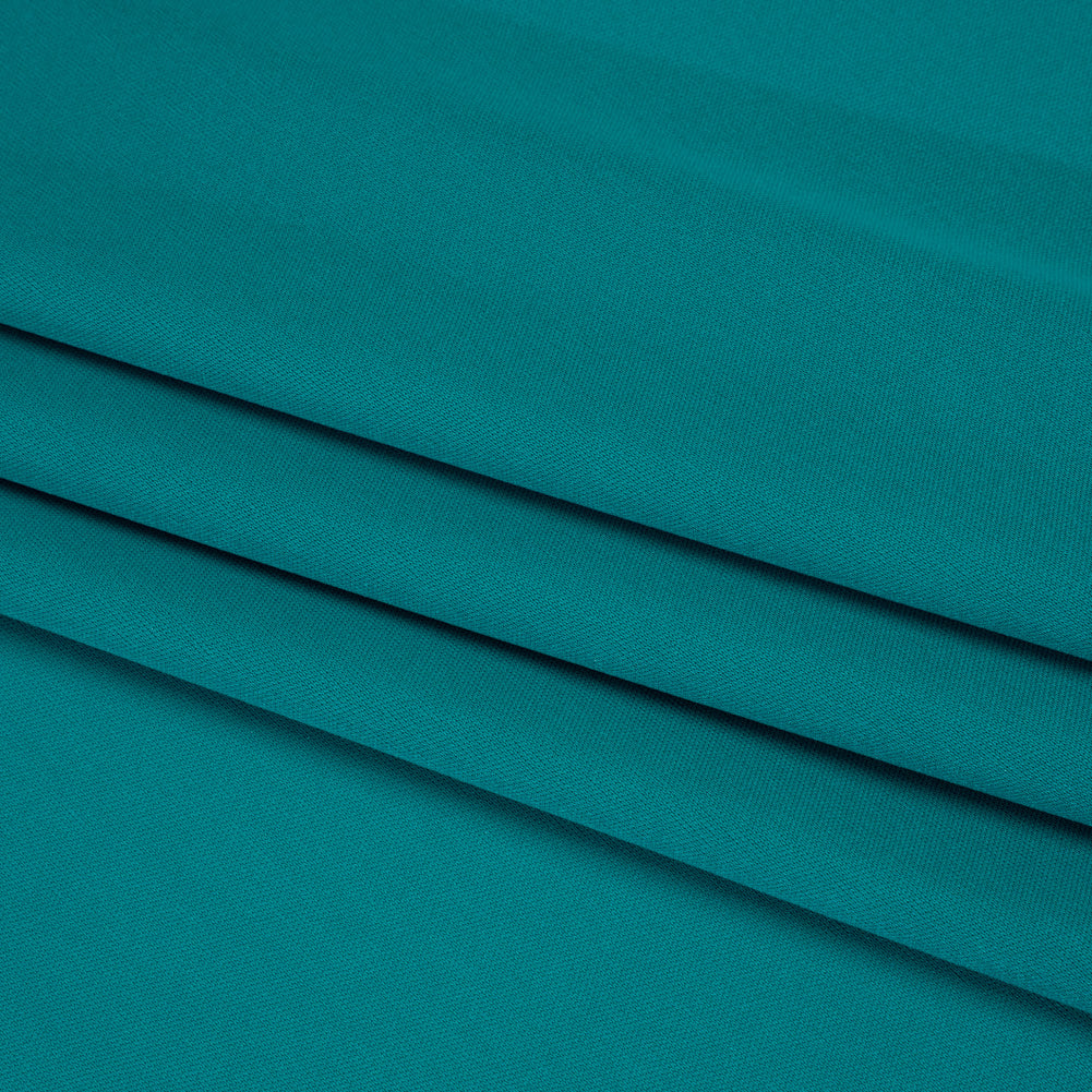 Polyester Pongee Knit Lining - Turquoise - Luca Collection Folded