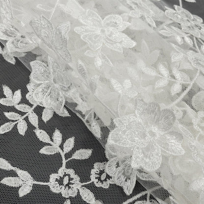 Angelo White Floral Embroidered Lace