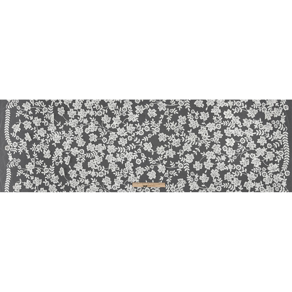 Angelo White Floral Embroidered Lace - Full