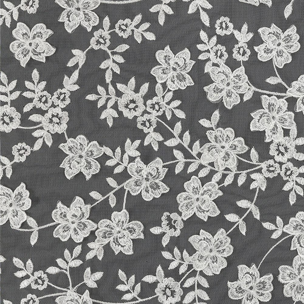 Angelo White Floral Embroidered Lace