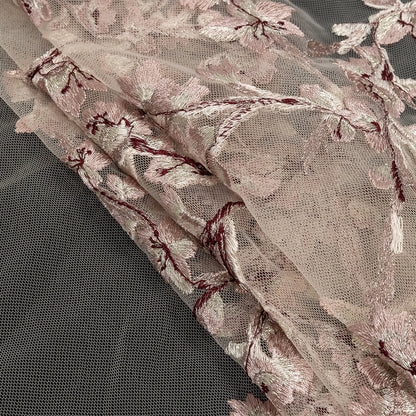 Angelino Pink Floral Embroidered Lace
