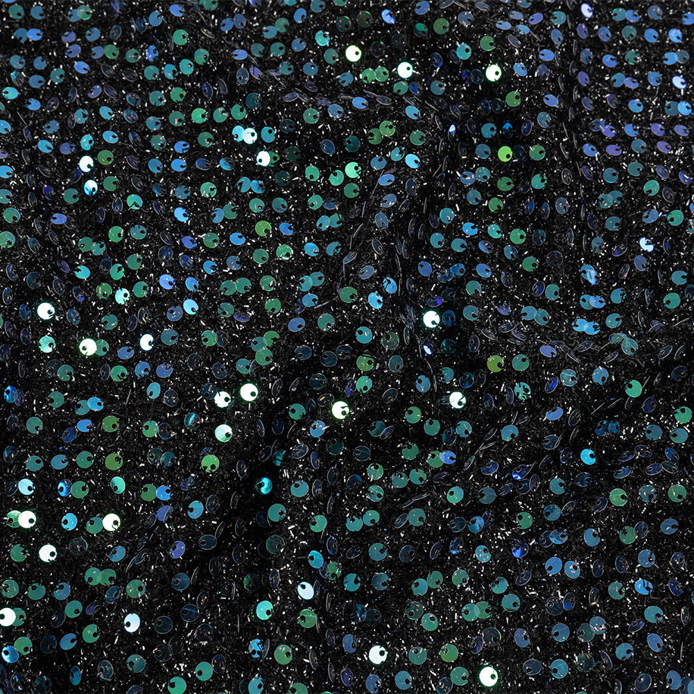 Rossi Navy and Green Two-Tone Circle Paillette Sequins