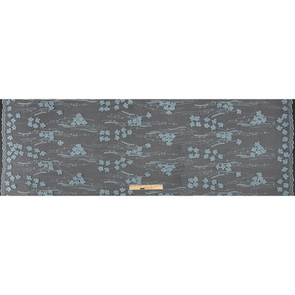 Mattia Steel Blue Floral Embroidered Lace