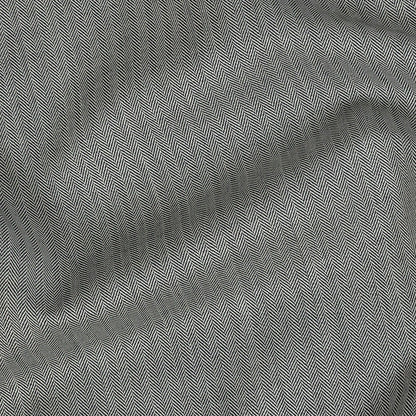 Super 12 Dobby Wool Suiting - Black Herringbone Detail