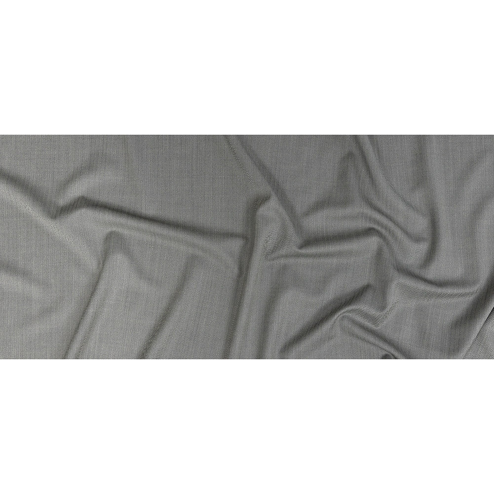 Super 12 Dobby Wool Suiting - Black Herringbone Full
