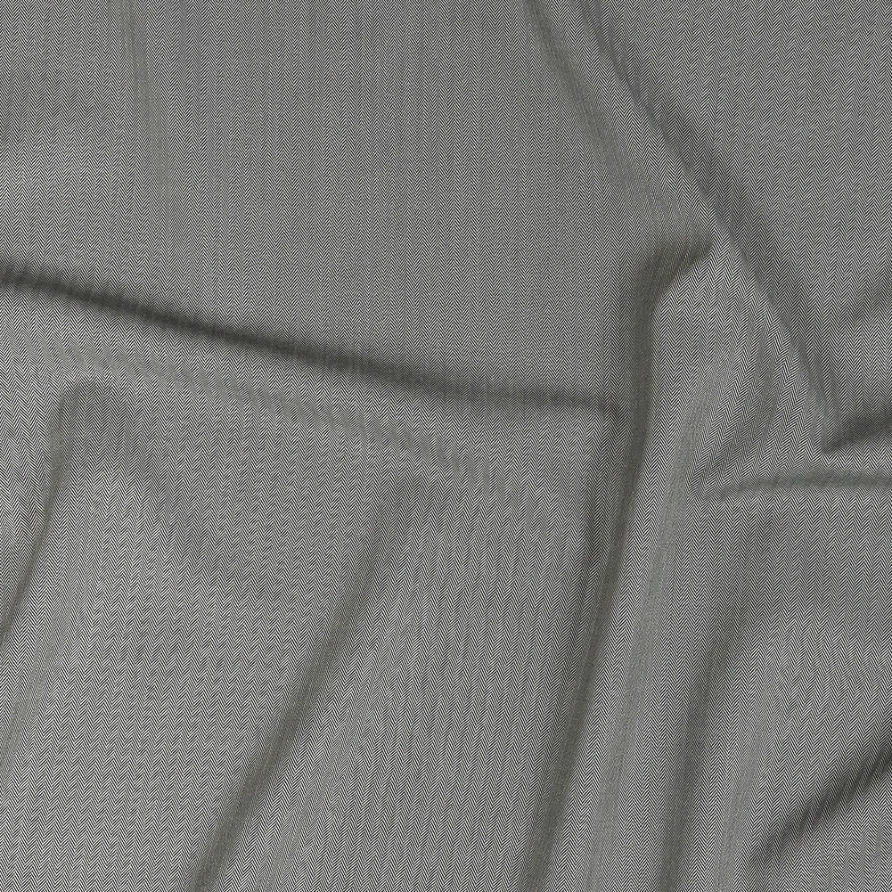 Super 12 Dobby Wool Suiting - Black Herringbone