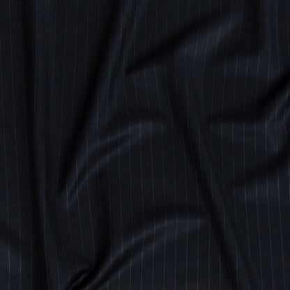 Super 120 Navy Pinstriped Twill Wool Suiting