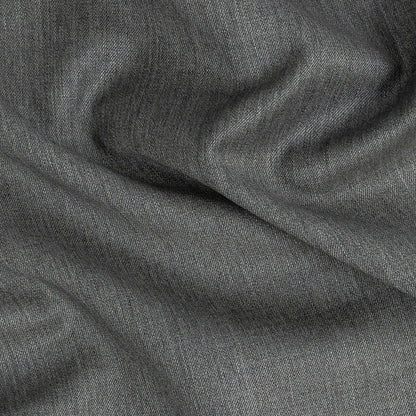Super 120 Light Heathered Gray Gabardine Wool Suiting